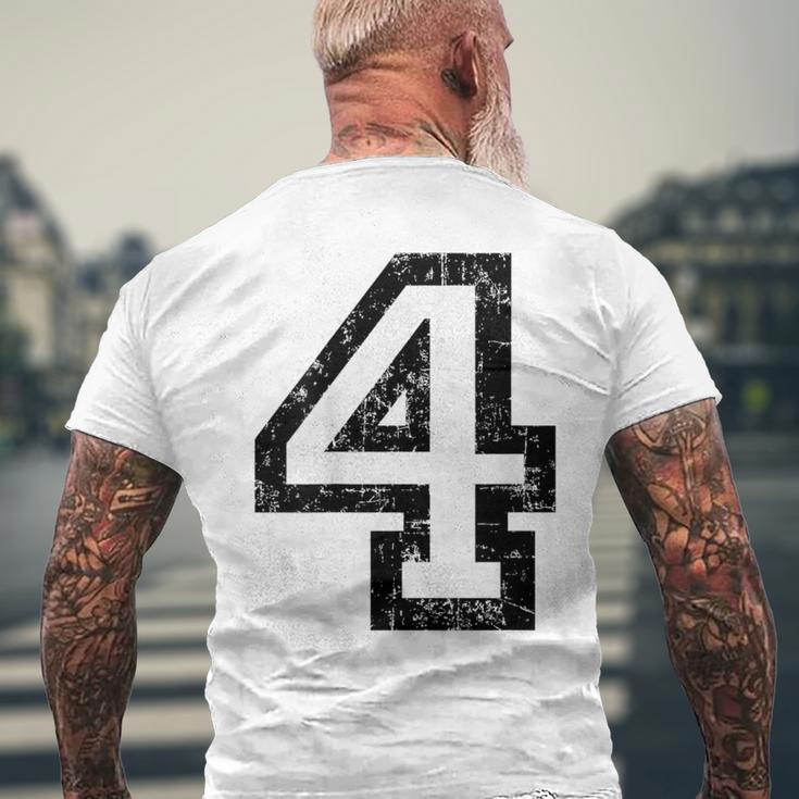 Numéro 4 NoirBlancintage No4 T-shirt imprimé au dos Cadeaux pour les vieillards