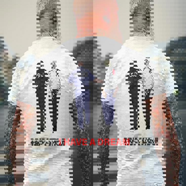 On Back I Have A Dream Trump Police 格言 男性 メンズTシャツ バックプリント 高齢者への贈り物