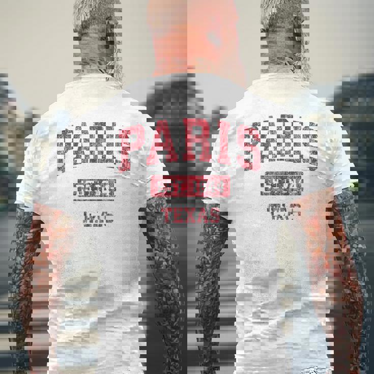 Paris Texas Tx ビンテージスポーツデザイン レッドデザイン メンズTシャツ バックプリント 高齢者への贈り物