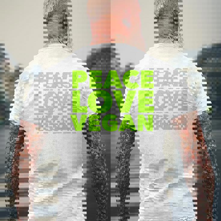 Peace Loveegan クール ベジタリアンとビーガン メンズTシャツ バックプリント 高齢者への贈り物