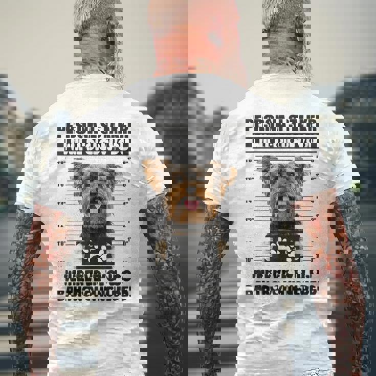 Personaltalker Yorkie ファニーヨークシャー犬好き オーナーミーム メンズTシャツ バックプリント 高齢者への贈り物