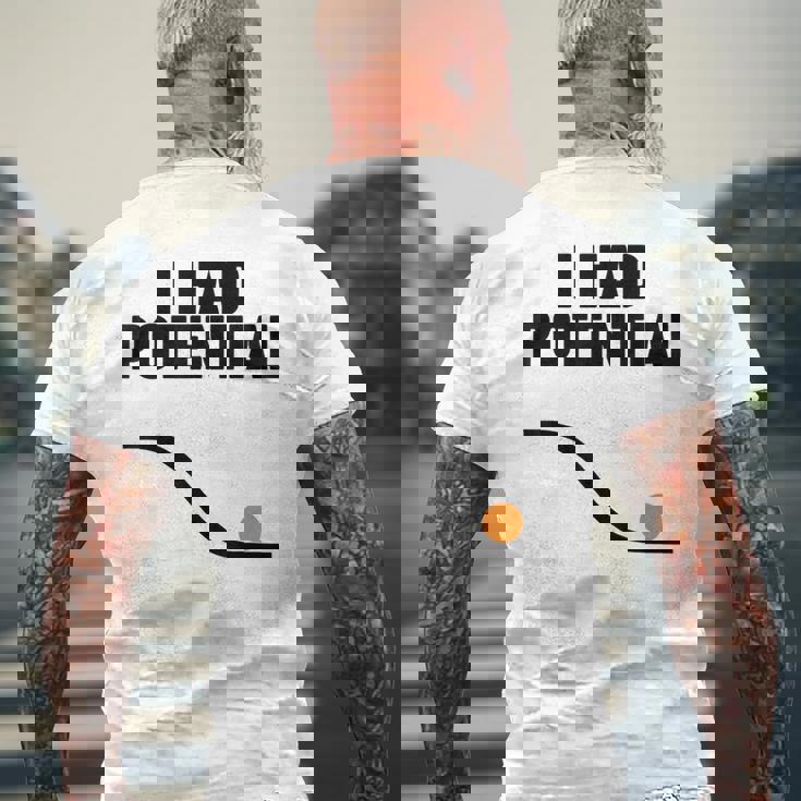 Physics I Had Potential メンズTシャツ バックプリント 高齢者への贈り物