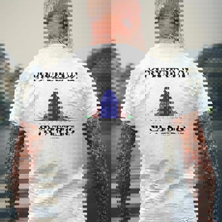 Powered Bytatistics ベルカーブ オタク ユーモア メンズTシャツ バックプリント 高齢者への贈り物