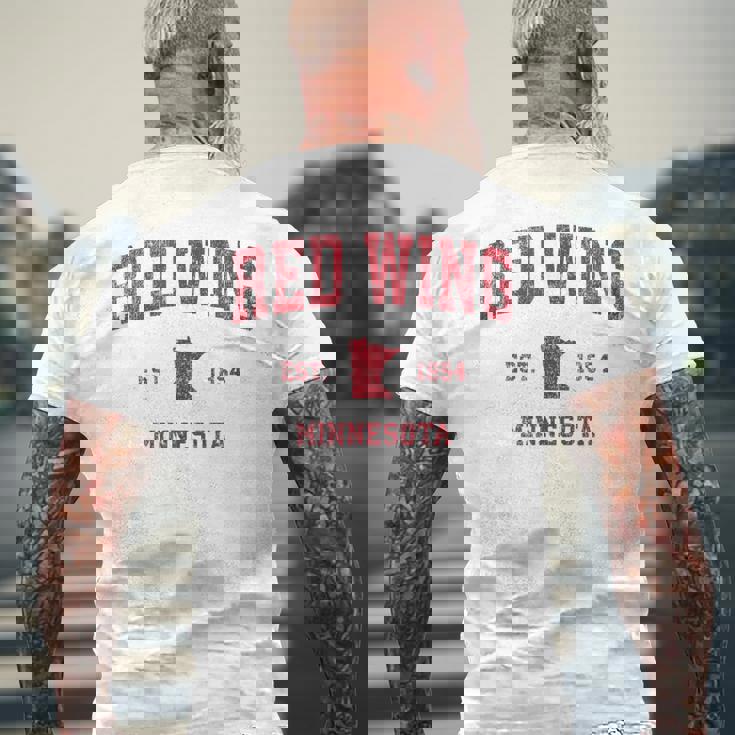 Red Wing ミネソタ Mn ビンテージ スポーツデザイン レッドプリント メンズTシャツ バックプリント 高齢者への贈り物