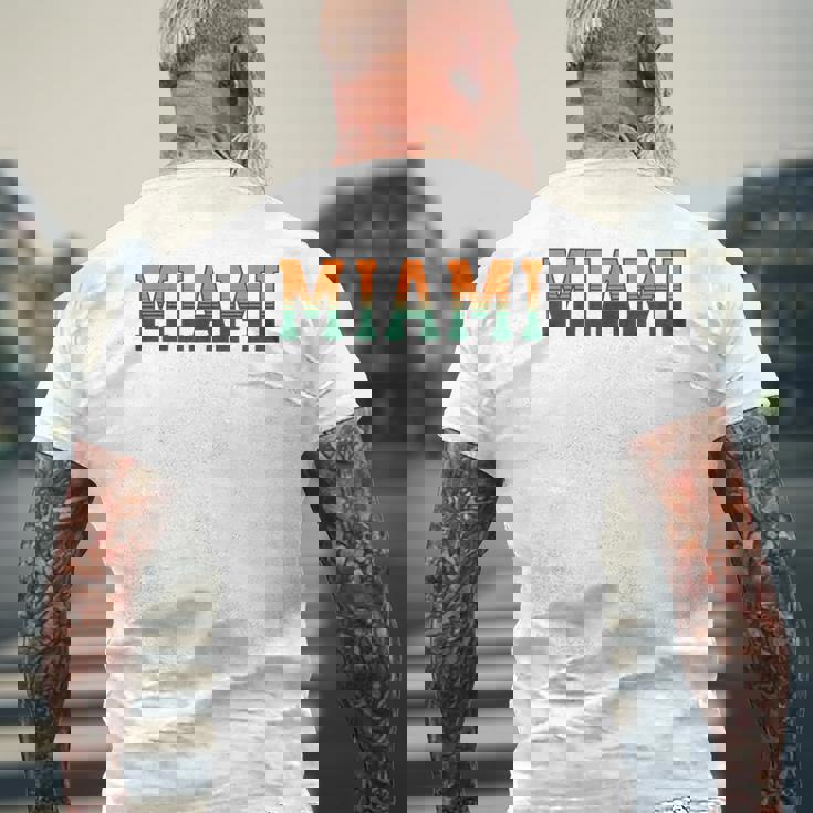 Retro Miamiintage Classic Miami メンズTシャツ バックプリント 高齢者への贈り物