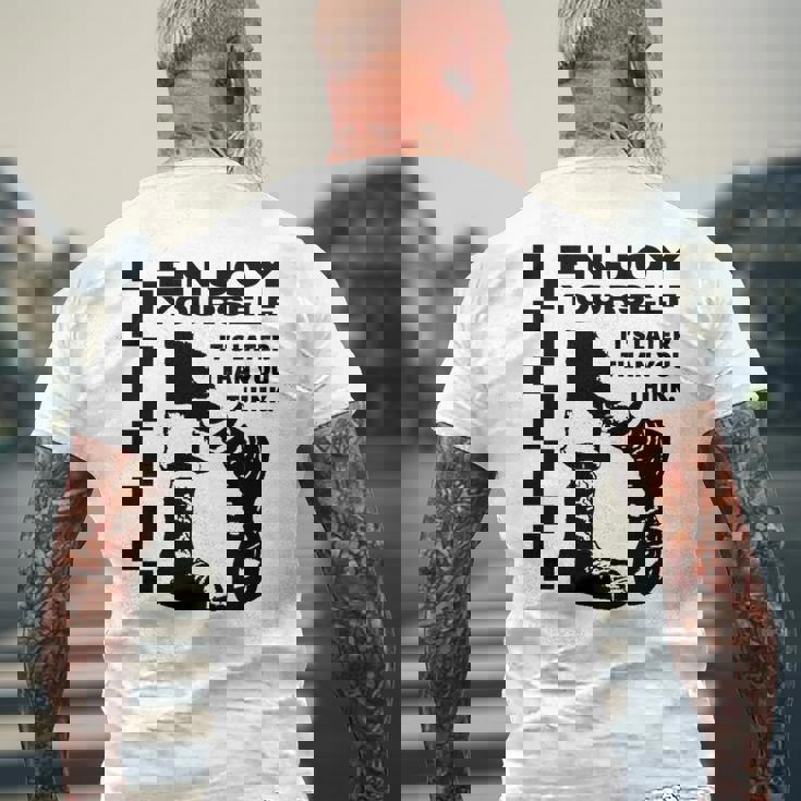 Skakaka Enjoy Yourself Its Later Than You Think 長袖tシャツ メンズTシャツ バックプリント 高齢者への贈り物