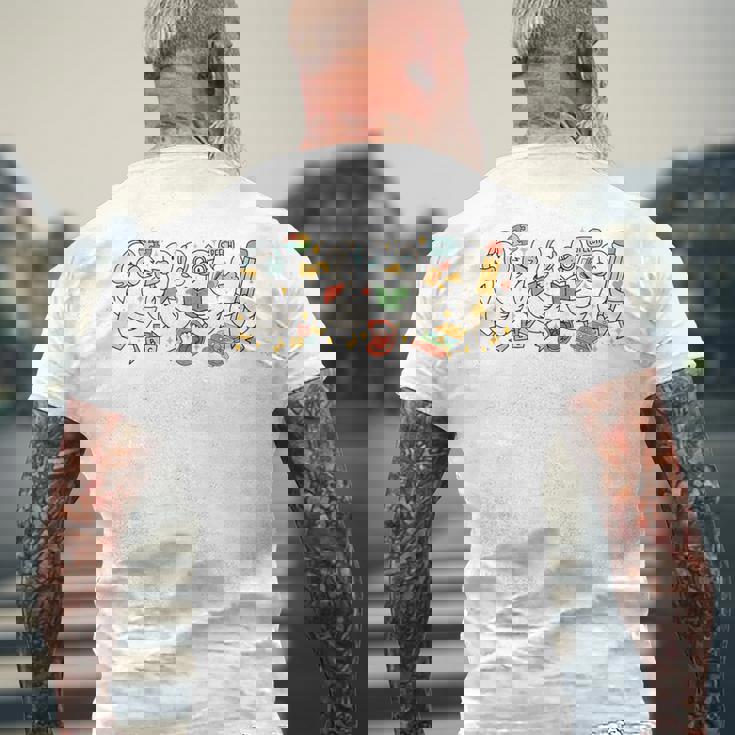 Speech Therapy Silly Goose Speech Therapist School SLP Men's Back Print T-Shirt Gifts for Old Men