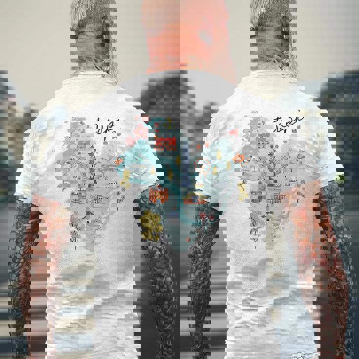 Travel Around Asia 台湾 台北地図 バケーション お土産 メンズTシャツ バックプリント 高齢者への贈り物