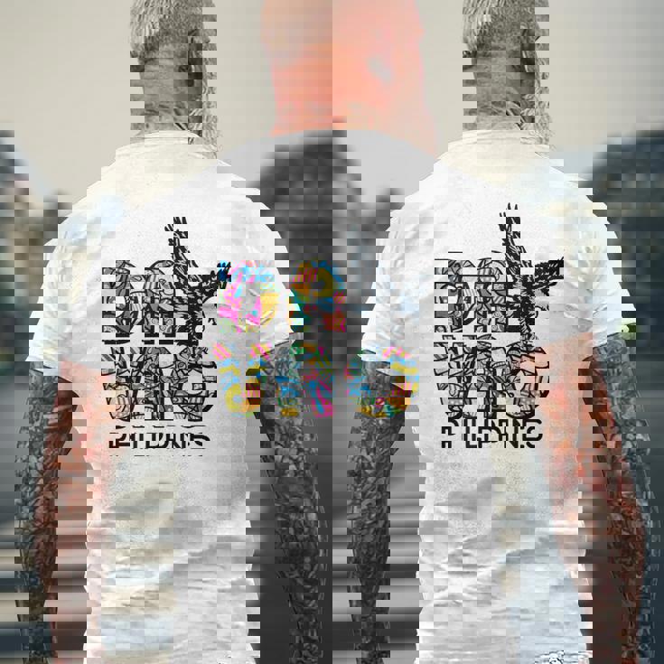 Travel Asia フィリピン ダバオ 家族 バケーション お土産 メンズTシャツ バックプリント 高齢者への贈り物