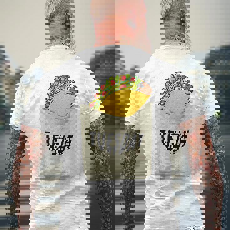 Trendy Taco Tuesday Pocket Food Humour メンズTシャツ バックプリント 高齢者への贈り物