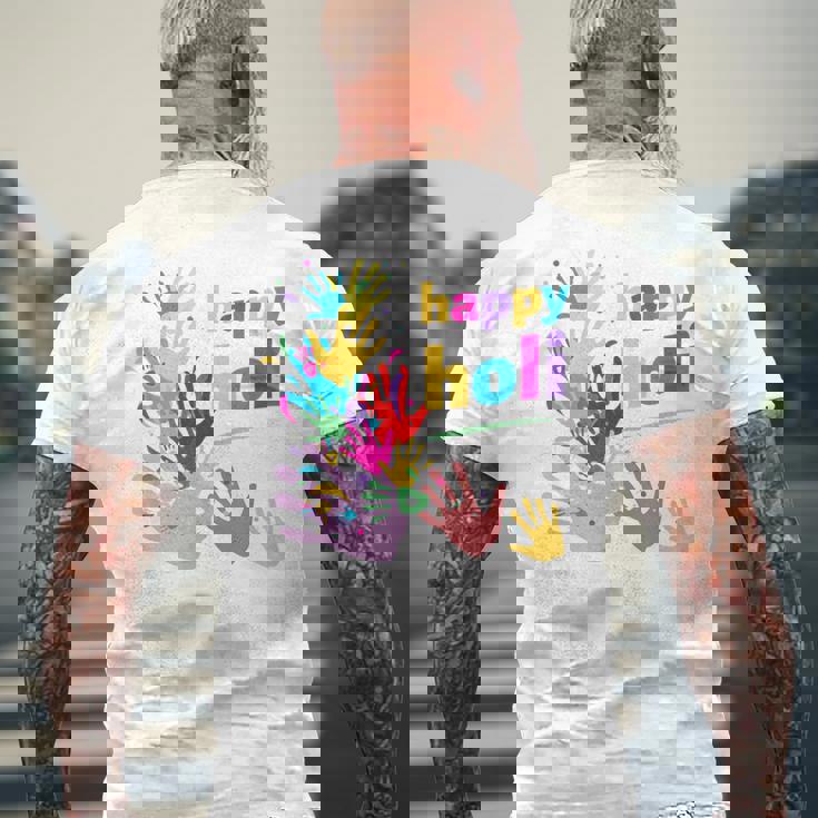 Vibrant Happy Holi メンズTシャツ バックプリント 高齢者への贈り物