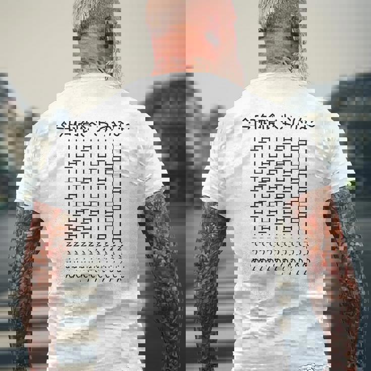 【今日何食べようかな そうめん】あみだくじ 麺 素麺 遊び心 おもしろ 面白い ユーモア ギャグ ネタ ウケ狙い 笑える メンズTシャツ バックプリント 高齢者への贈り物