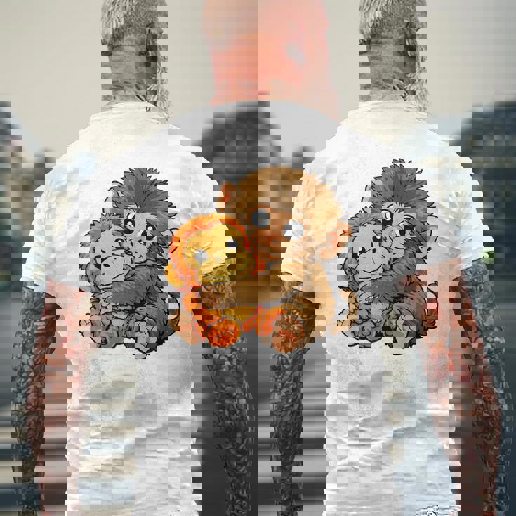 かわいいパンチ君 抱っこぬいぐるみ 赤ちゃん マカク モンキー パンチ メンズTシャツ バックプリント 高齢者への贈り物