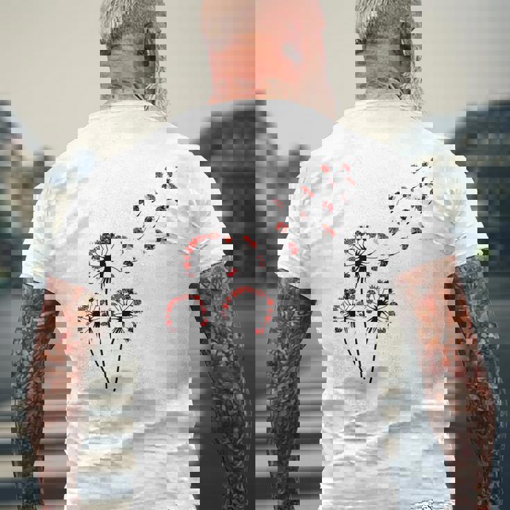 てんとう虫愛好家のためのフラワータンポポてんとう虫シャツ メンズTシャツ バックプリント 高齢者への贈り物