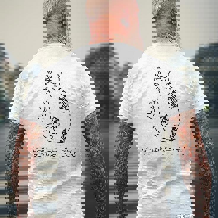 なごみのなーごさん 黒版 メンズTシャツ バックプリント 高齢者への贈り物