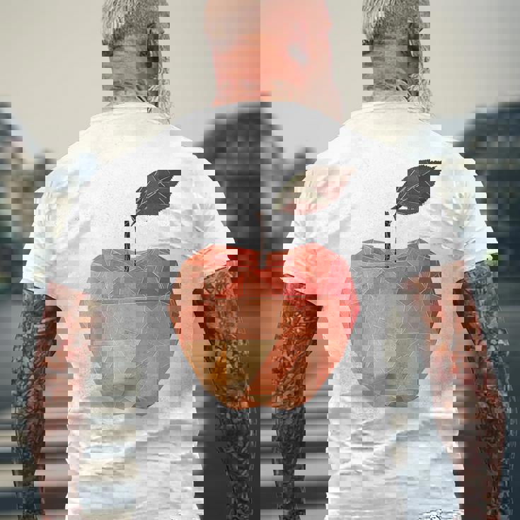 りんご フルーツ モチーフ アート りんご メンズTシャツ バックプリント 高齢者への贈り物