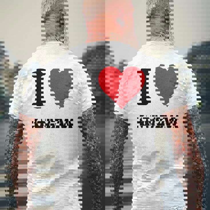 アイハート 金沢 日本大好き 日本土産 メンズTシャツ バックプリント 高齢者への贈り物