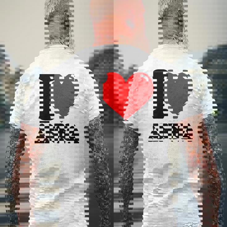 アイ・ラブ・アンナ メンズTシャツ バックプリント 高齢者への贈り物