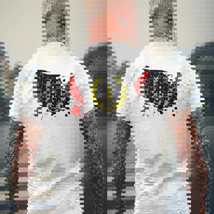 アメリカアフリカ ヘリテージフラッグ アメリカンブラック ヘリテージフラッグ メンズTシャツ バックプリント 高齢者への贈り物