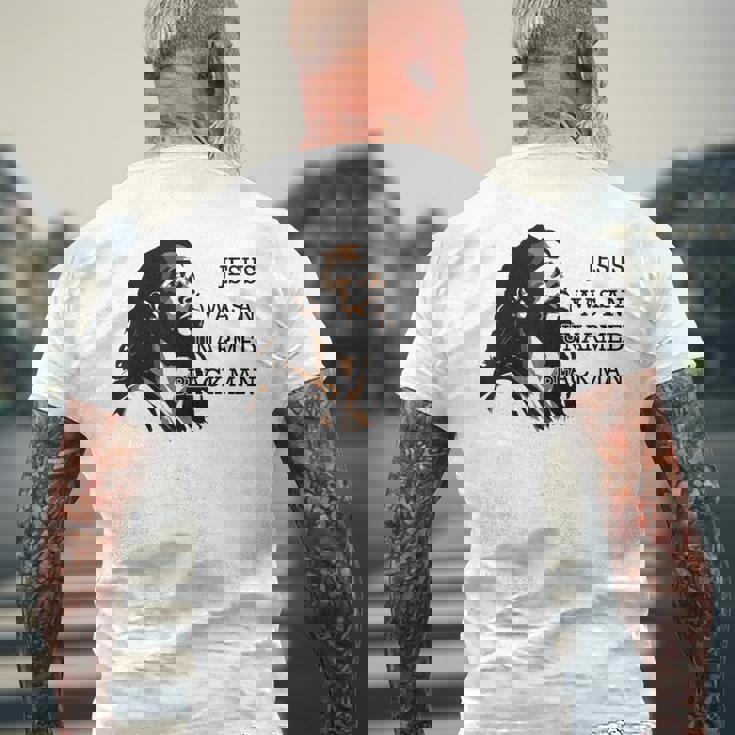 イエスは非武装の黒人だった メンズTシャツ バックプリント 高齢者への贈り物