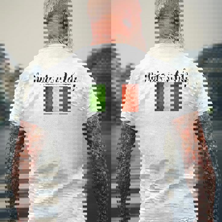 イタリア製イタリア国旗シャツ。 メンズTシャツ バックプリント 高齢者への贈り物