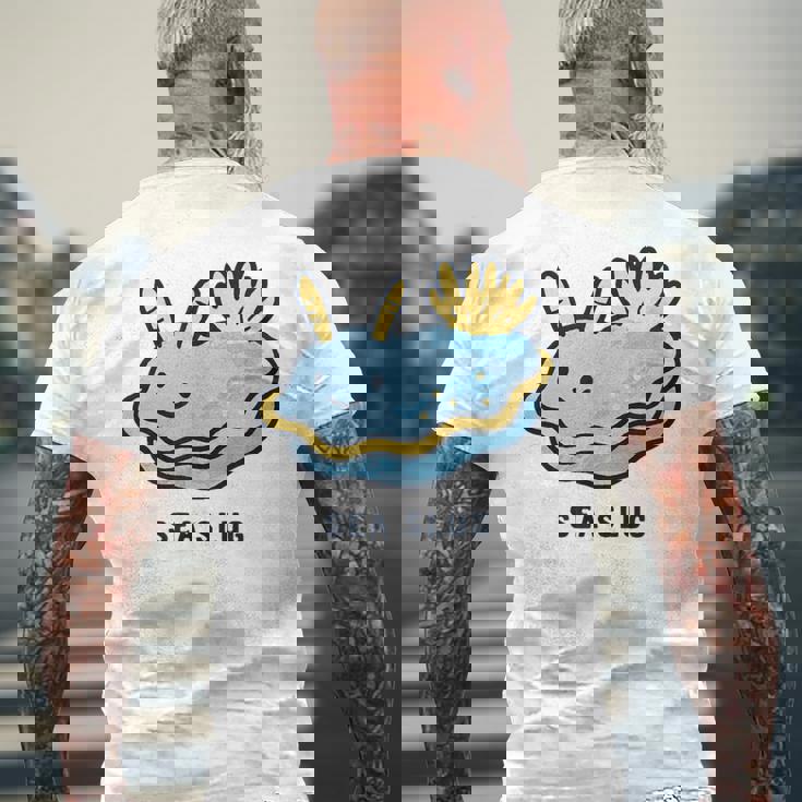 ウミウシ 海牛ealug イラスト ゆるい 簡単 おもしろ かわいい 動物 人気 海洋生物 メンズTシャツ バックプリント 高齢者への贈り物