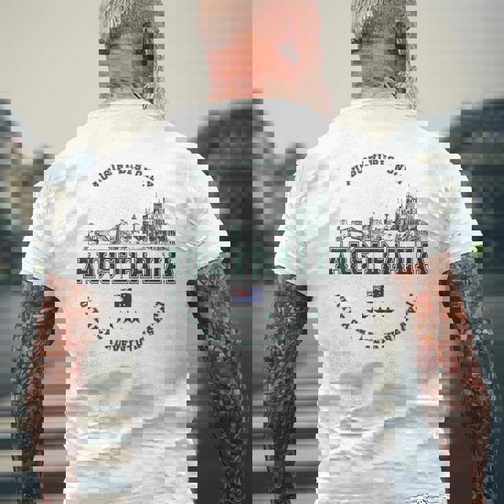 オーストラリアヴィンテージお土産オーストラリアのランドマーク メンズTシャツ バックプリント 高齢者への贈り物