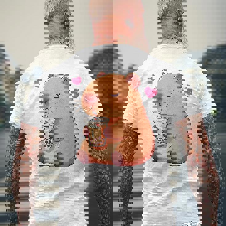 カピバラバブルティー メンズTシャツ バックプリント 高齢者への贈り物