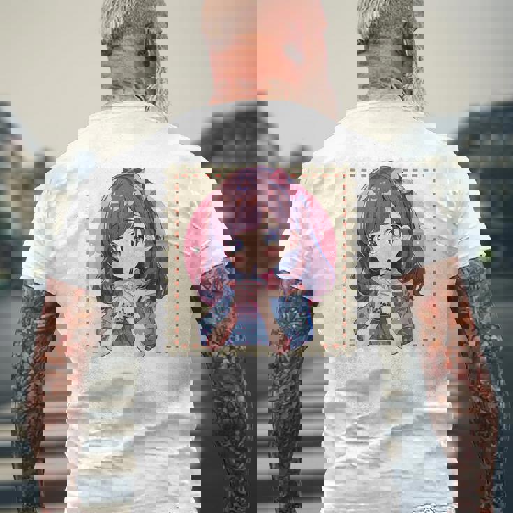 カワイイアニメ ちびガール バブルティー ボバミルク オタク メンズTシャツ バックプリント 高齢者への贈り物