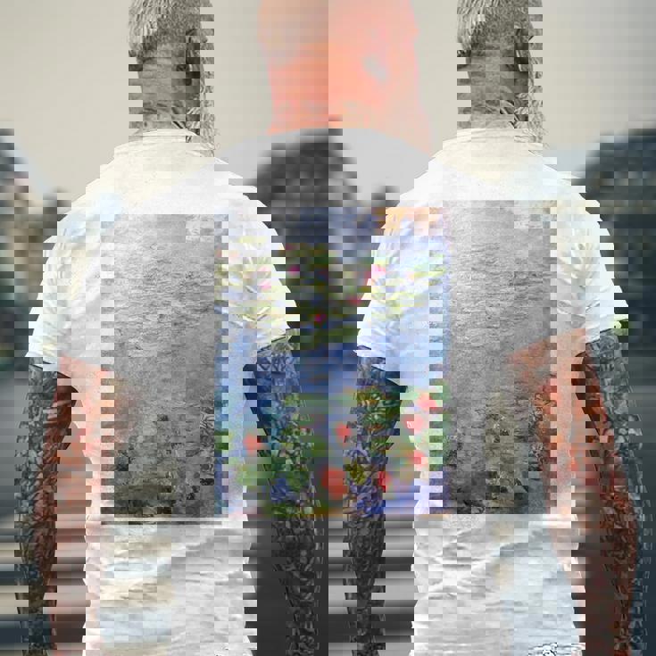 クロード・モネ 睡蓮 メンズTシャツ バックプリント 高齢者への贈り物