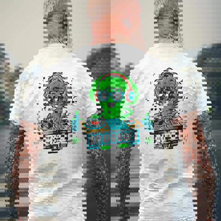 クールなブロッコリーdjミュージックパーティーバイブ面白いデザイン。 メンズTシャツ バックプリント 高齢者への贈り物