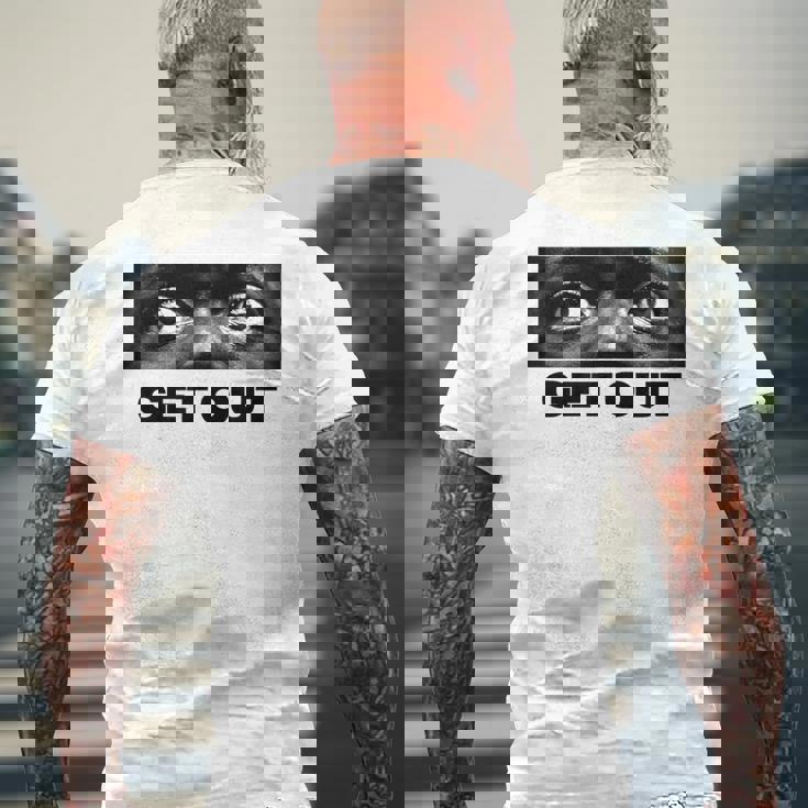 ゲット・アウト・アイズ メンズTシャツ バックプリント 高齢者への贈り物