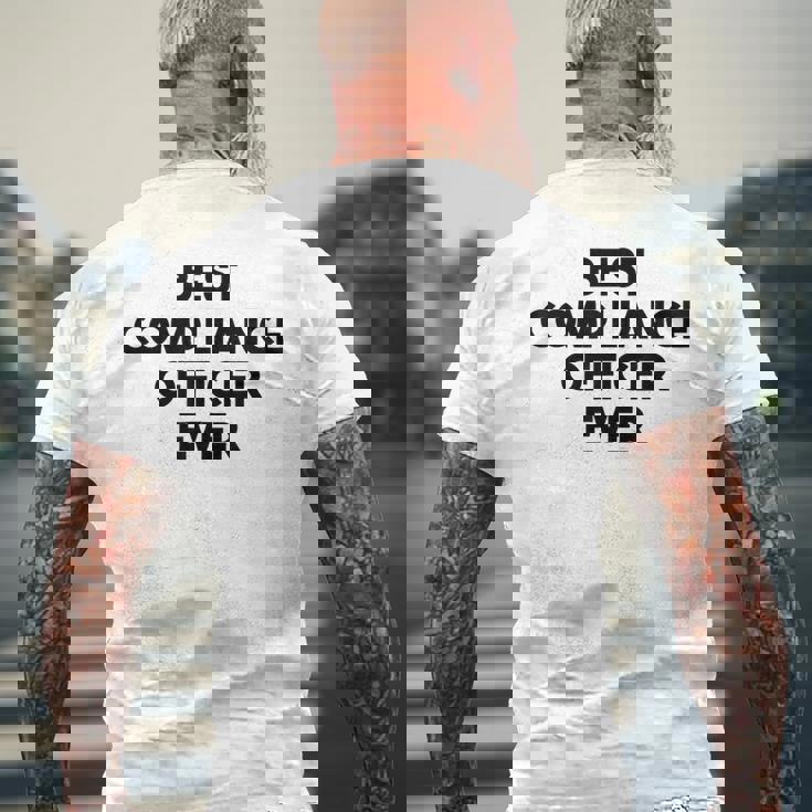 コンプライアンスオフィサーファニー-史上最高のコンプライアンスオフィサー。 メンズTシャツ バックプリント 高齢者への贈り物