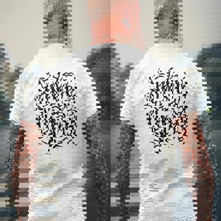 サンシャインアンドミモザビーチサマー メンズTシャツ バックプリント 高齢者への贈り物