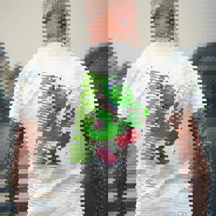 ザ・スーパーマリオギャラクシー・ムービー Action Yoshi メンズTシャツ バックプリント 高齢者への贈り物