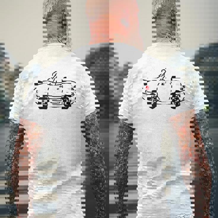 ジャパニーズホワイト スポーツカー Jdm オートクロス レーシングロードスター メンズTシャツ バックプリント 高齢者への贈り物