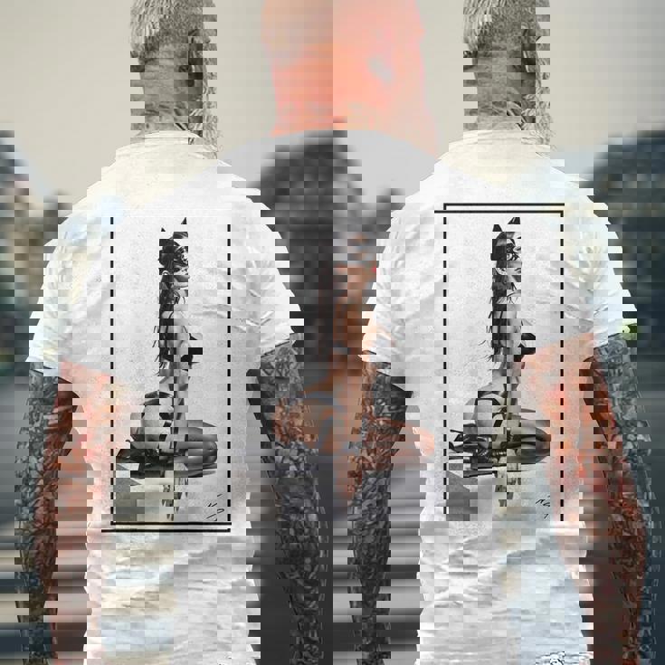 セクシーガールグラフィックtシャツ バッドキティ ピンナップ バックプリント メンズTシャツ バックプリント 高齢者への贈り物