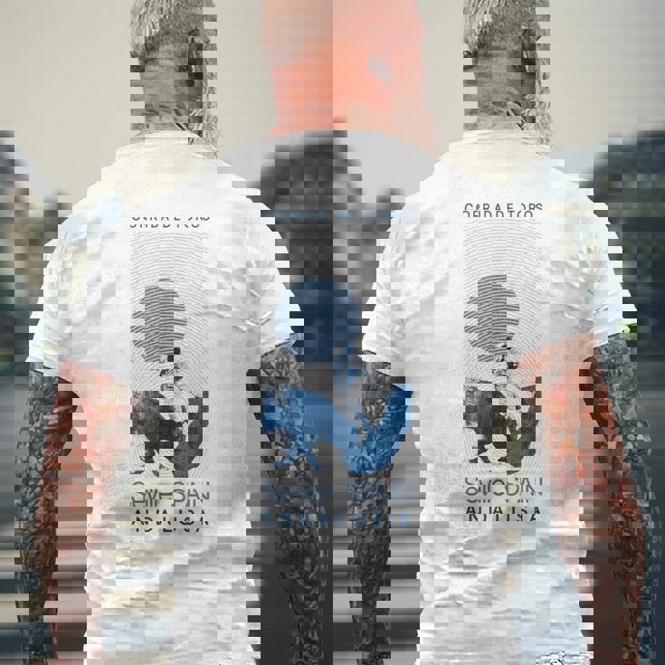 セビリア スペイン 闘牛 アンダルシア メンズTシャツ バックプリント 高齢者への贈り物