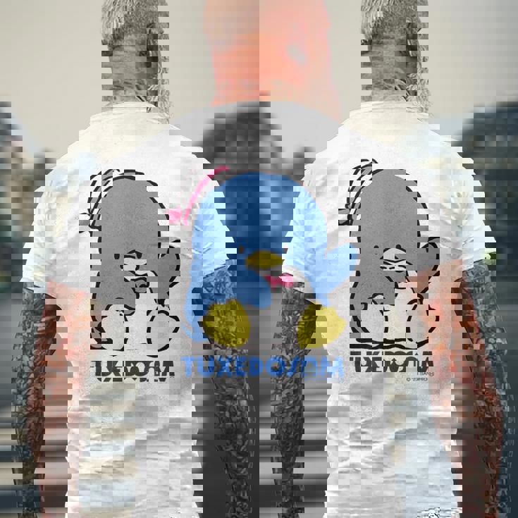 タキシードサム おすわり ライトカラー メンズTシャツ バックプリント 高齢者への贈り物