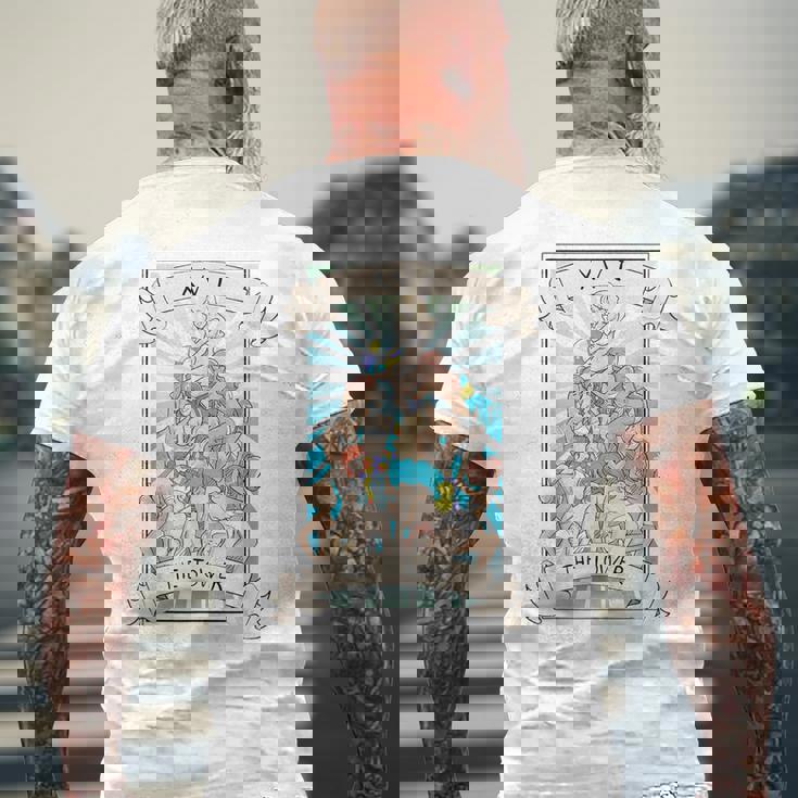 タロットカード オタク アヘ顔 Lewd 変態アニメ オカルト異教徒 ウィッカ メンズTシャツ バックプリント 高齢者への贈り物