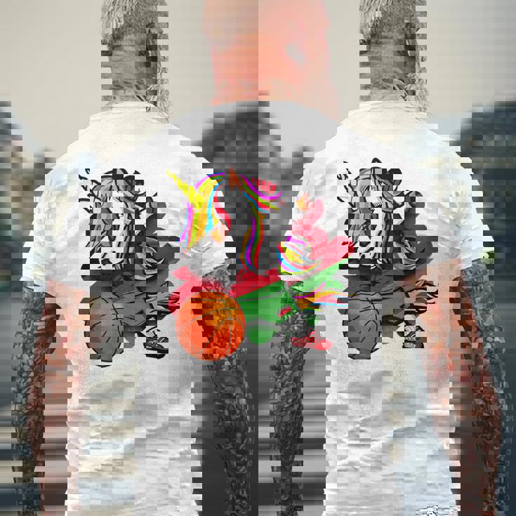 ダビングユニコーン マラウイ バスケットボールファンジャージー マラウイ国旗 メンズTシャツ バックプリント 高齢者への贈り物