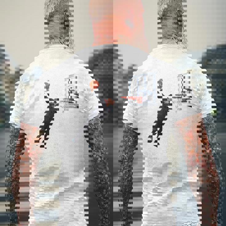 ダンキングダビングキムジョンウン北朝鮮バスケットボール メンズTシャツ バックプリント 高齢者への贈り物