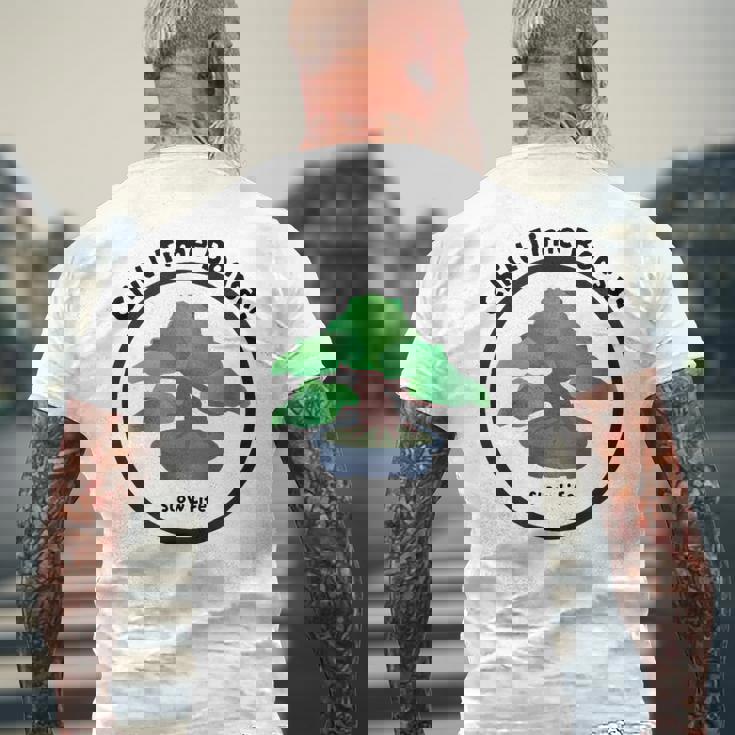 チルタイム盆栽 メンズTシャツ バックプリント 高齢者への贈り物