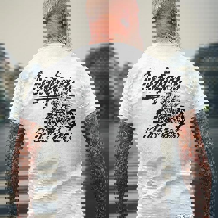 デイトナdaytona ビーチバイクウィーク レトロアンティーク調オートバイデザイン メンズTシャツ バックプリント 高齢者への贈り物