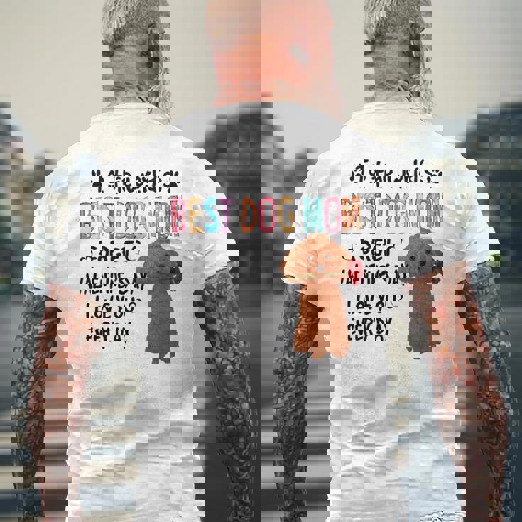 トイプードル最高の犬ママバレンタインデー面白い犬の恋人 長袖tシャツ メンズTシャツ バックプリント 高齢者への贈り物