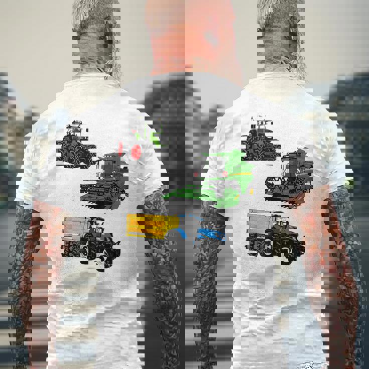 トラクター トラクター コンバインハーベスター 農家 農業 メンズTシャツ バックプリント 高齢者への贈り物