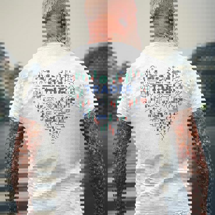 トレーダーハート I Love Cryptocurrencyトレーディング 暗号トレーダー メンズTシャツ バックプリント 高齢者への贈り物