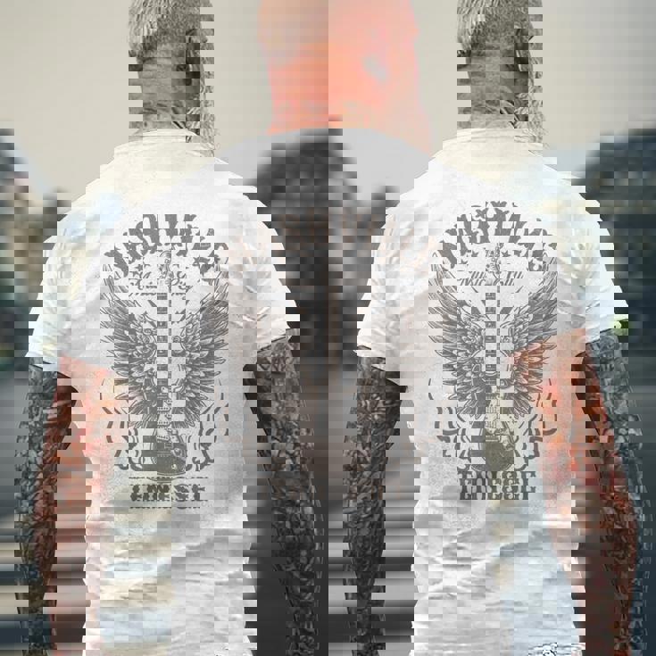 ナッシュビル テネシー ギター カントリーミュージック シティ レディース メンズ キッズ メンズTシャツ バックプリント 高齢者への贈り物