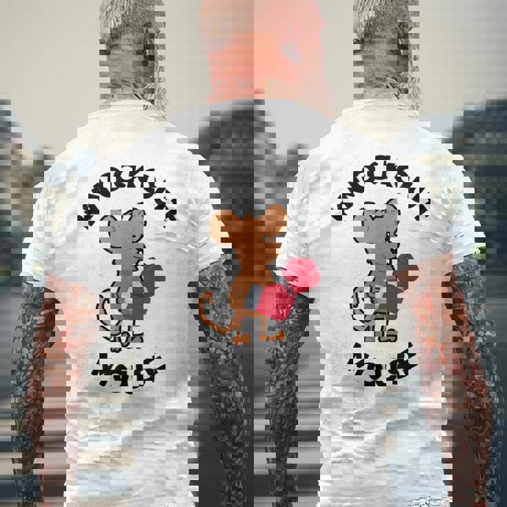 ノックアウトマウス 面白い科学、微生物学、面白い遺伝学 メンズTシャツ バックプリント 高齢者への贈り物