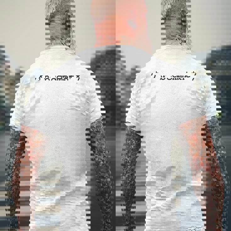 ノーコメントプログラマーtシャツ メンズTシャツ バックプリント 高齢者への贈り物